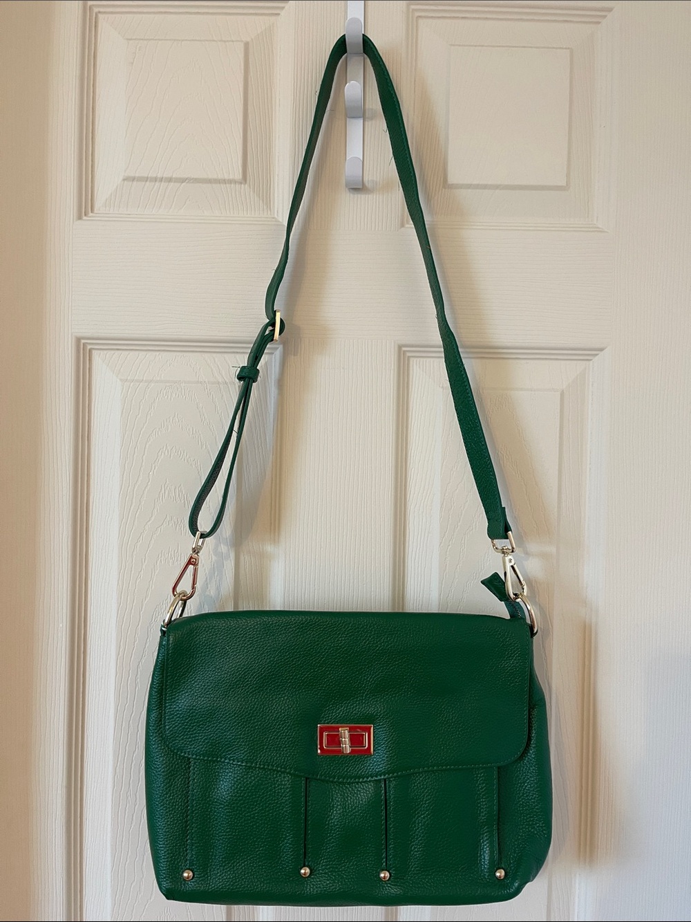 Green Leather Crossbody Shoulder Bag by Ruby Kats